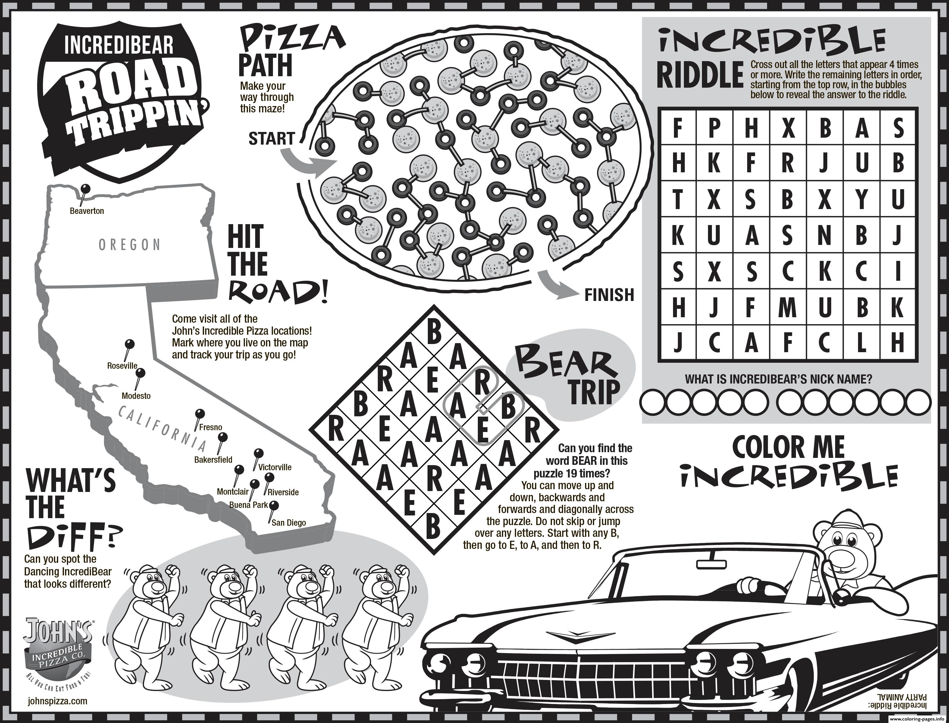Keep The Kids Busy With Johns Road Trip coloring
